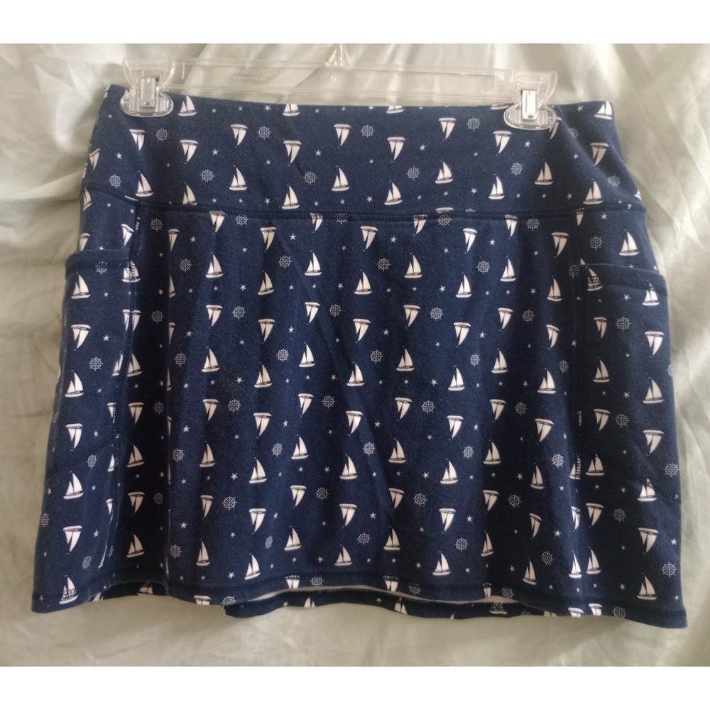 Intro Love The Fit Nautical Skort Sailboat Blue Tummy Control Petite Large